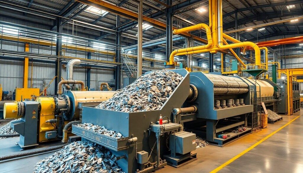 Construction materials made from recycled metal scrap.